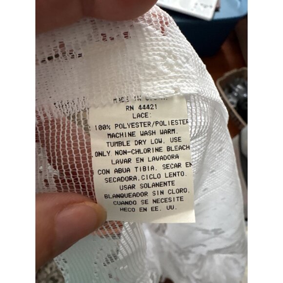 1 Panel White Floral Lace Curtain 64" L x 60" W Polyester - Picture 5 of 9